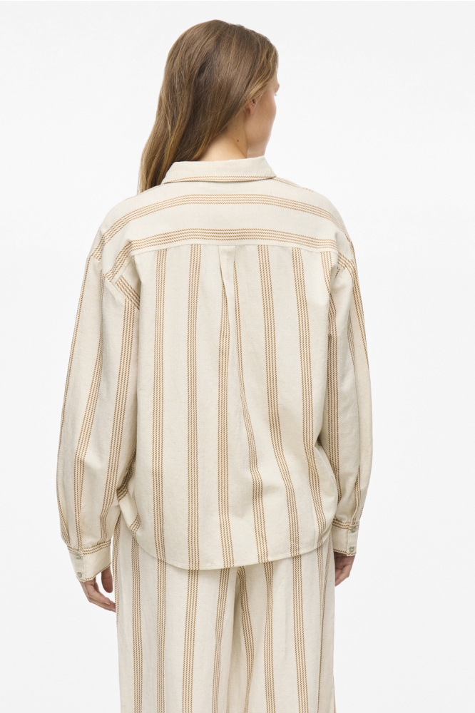 VIPRISILLA PRINT L/S SHIRT 14105077 SUPER LIGHT NATURAL
